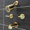 Kingston Brass Two-Handle Tub and Shower Faucet, Brushed Brass KBX8147CKL